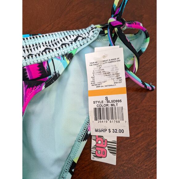 Bikini Lab‎ Swimsuit Bottom Small Pink Blue String Bikini Aztec Geometric Print - Picture 3 of 8